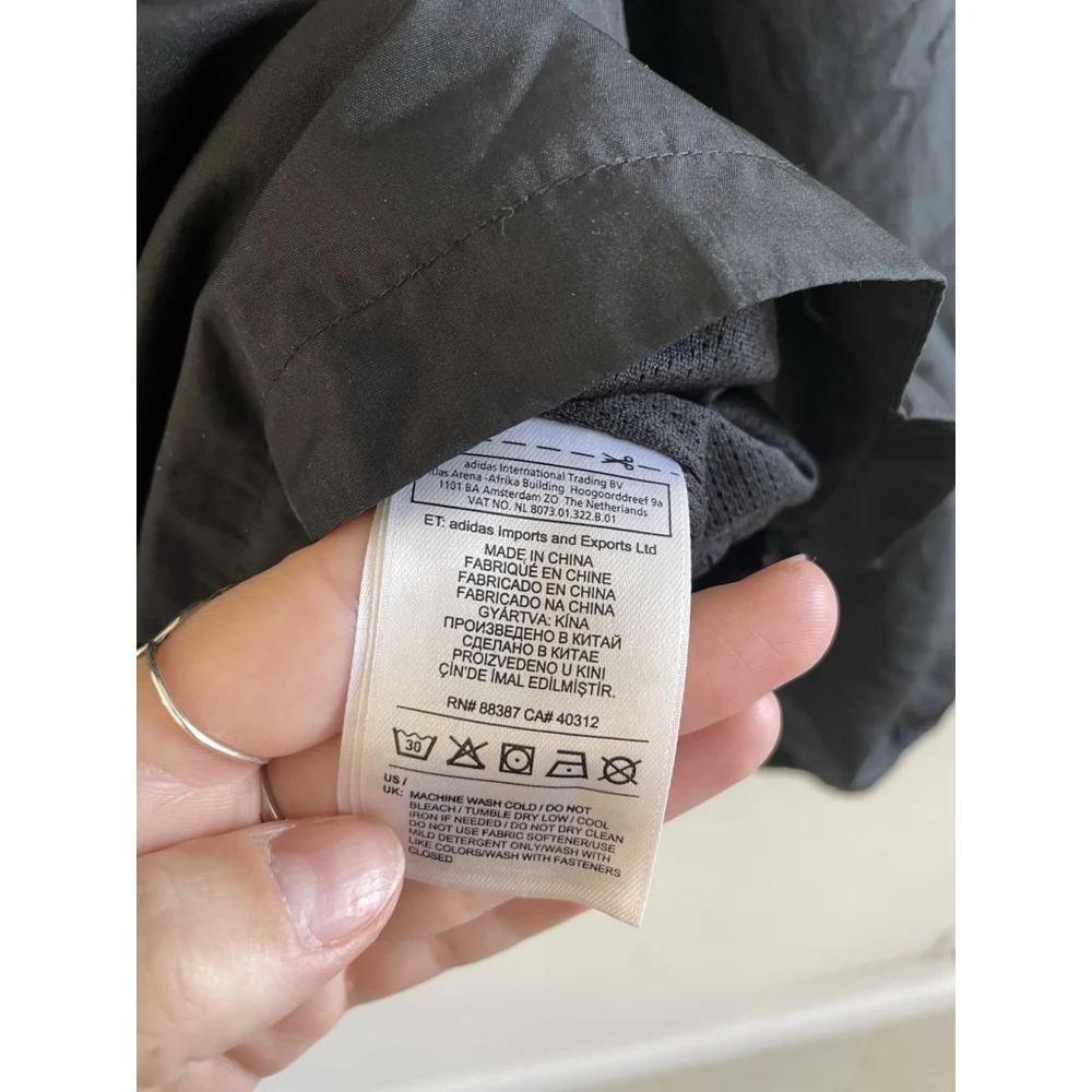 adidas Trefoil Anarak windbreaker jacket Men’s Black Lightweight Size M